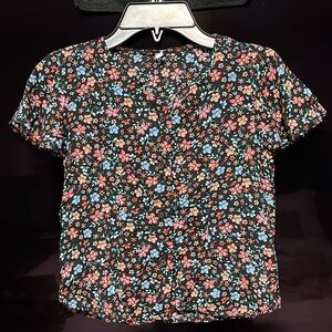 Floral Black Blouse